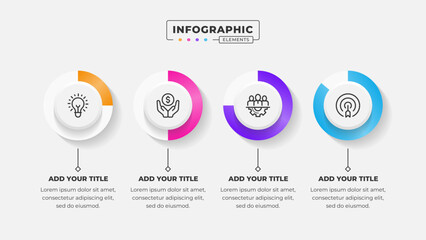 Vector 4 steps business circular process infographic design template