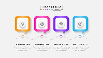 Vector 4 steps business process infographic design template
