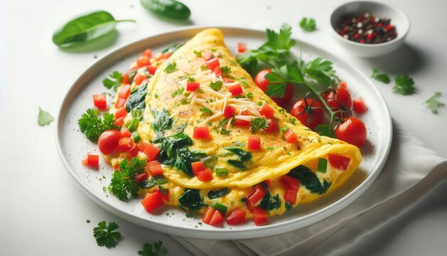 a delicious meal, omelette