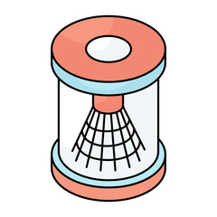 Badminton birdie icon, flat design of shuttlecock