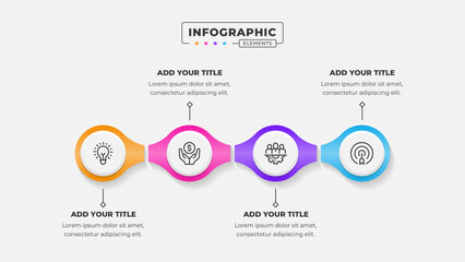 Vector 4 steps business process infographic design template