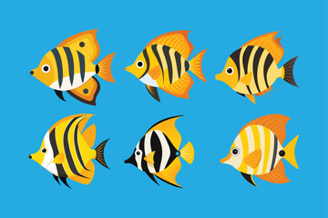 Naklejka premium Butterfly Fish vector art illustration