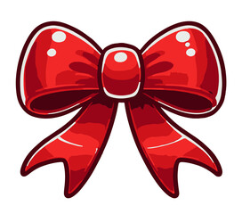 Isolated Red Decorative Bow (Made in AI and then turned into PNG)