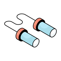 A flat design icon of skipping rope 