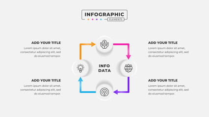 Vector 4 steps business process infographic design template