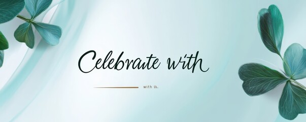 Elegant St. Patrick's Day flyer design with green clovers and celebratory text on a light background