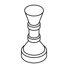 Strategy game icon, flat design of chess pawn 