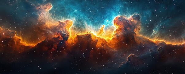 A breathtaking view of a cosmic nebula showcasing vibrant colors and stellar formations, perfect for space enthusiasts and artists.