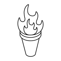 Perfect design icon of vintage torch 