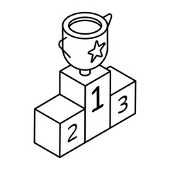 Obraz premium Position ranking board, icon of leaderboard