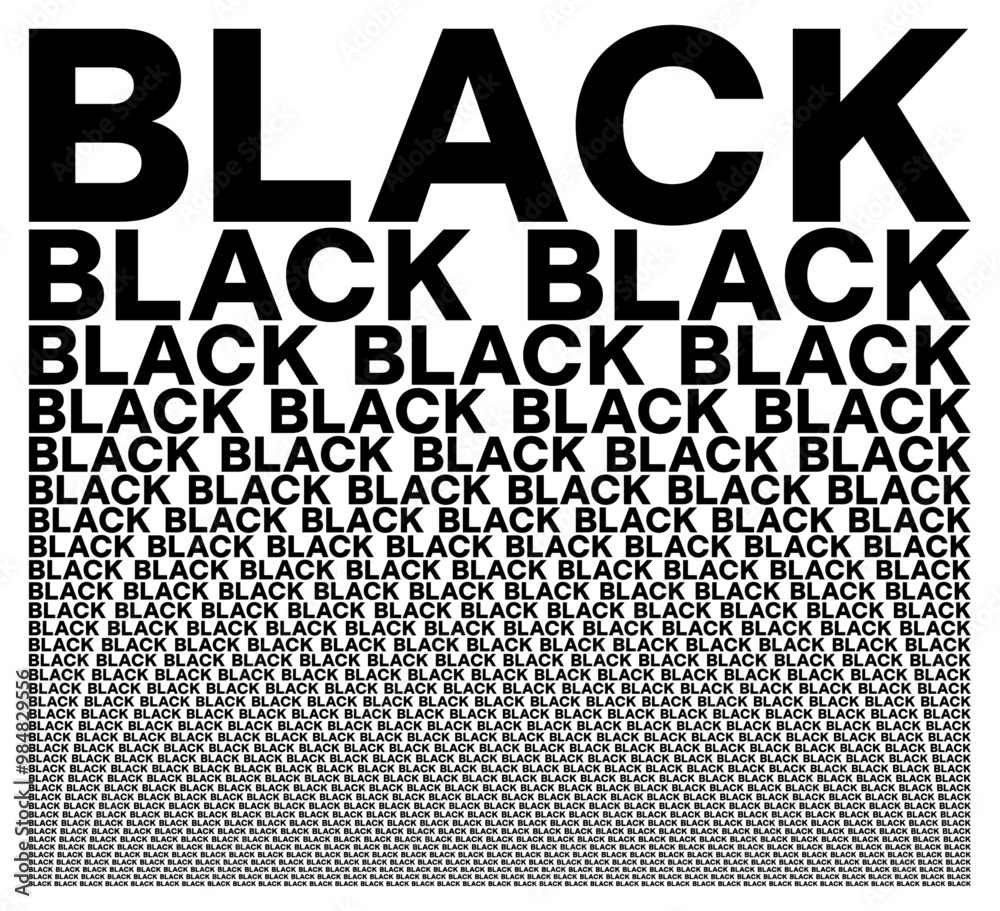 Fototapete black and white card composed of big amount of decreased words. booklet with microtext for wallpaper