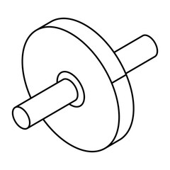Conceptual flat design icon of weight plate 