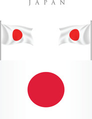 The flag of Japan. Flag icon. Standard color. Standard size. A rectangular flag. Computer illustration. Digital illustration. Vector illustration. national flag of japan