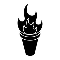 Perfect design icon of vintage torch 