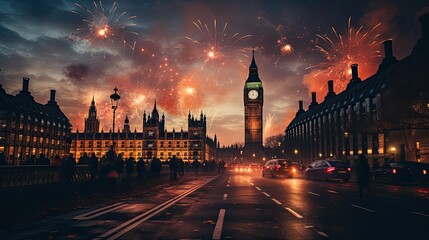 Obraz premium celebrating New Year in London