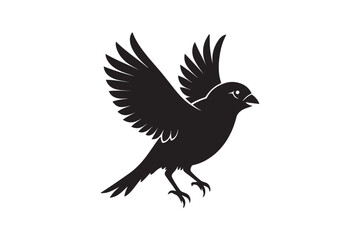 Finch bird silhouette vector illustration