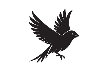 Finch bird silhouette vector illustration