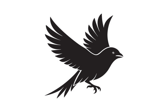 recommend clip art: Finch bird silhouette vector illustration