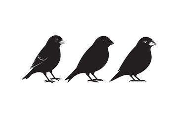 Finch bird silhouette vector illustration