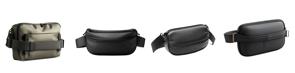 Naklejka premium A lineup of stylish bags in various designs and colors, showcasing versatility and contemporary fashion trends for everyday use.