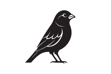 Finch bird silhouette vector illustration