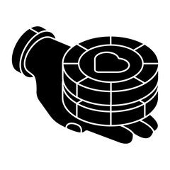 A colored design icon of casino tokens