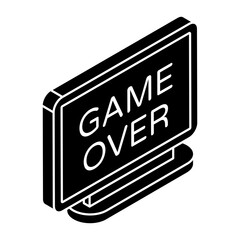 A flat design, icon of game over