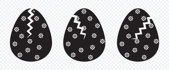 broken eggs shell abstract vector set