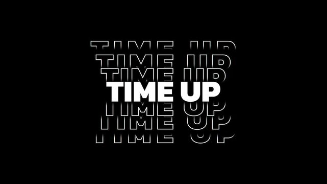 Time up text animation. Seamless looping video