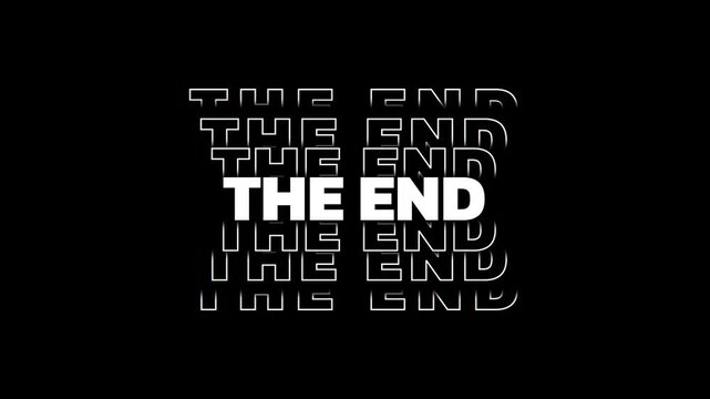 The end text animation. Seamless looping video