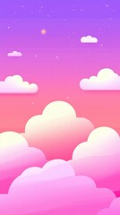 Dreamy Gradient Sky with Pink and Purple Clouds, vertical wallpaper
