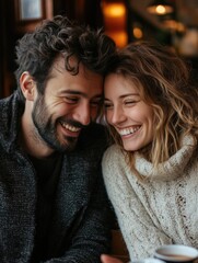 Couple enjoying a coffee date