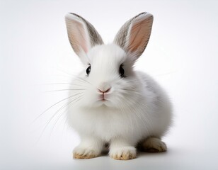 Fluffy White and Black Bunny