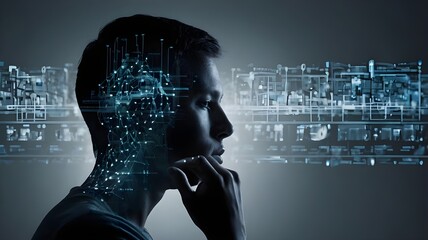 Artificial Intelligence and Human Cognition Concept