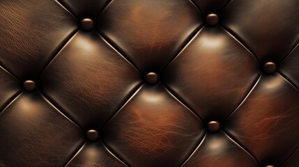 Naklejka premium A brown leather surface with a pattern of squares and circles. The surface is textured and has a vintage feel