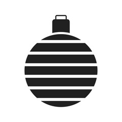 Christmas ball decorative glyph icon isolated vector illustration