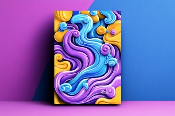 Flyer with abstract waves, combining bright colors and flowing shapes, perfect for creative events