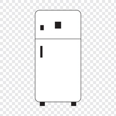 Fridge refrigerator icon in flat style. Freezer container vector illustration on transparent isolated background. Fridge business concept. EPS 10.