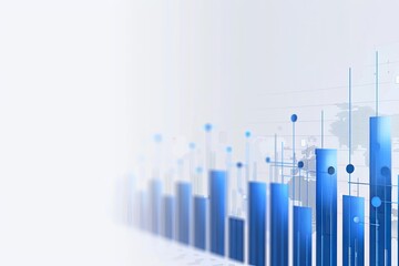 Minimalistic white chart background with blue accents