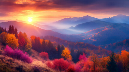 sunrise in the mountains