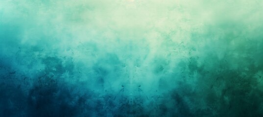 Obraz premium Abstract teal and green gradient background, soft misty texture, digital art