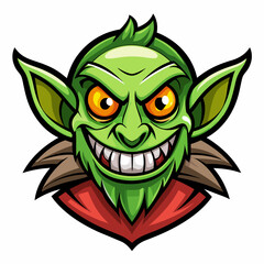 Obraz premium Cartoon Goblin Logo, Vector Illustration for Fantasy and Character Branding