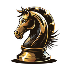 Chess Knight Logo, Vector Illustration of a Horse Chess Piece for Strategy and Game-Themed Branding