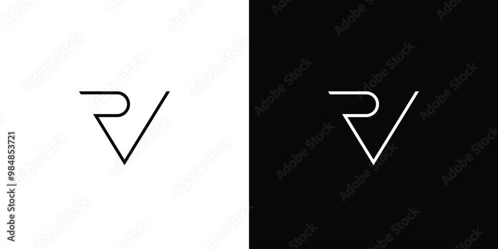 Poster modern and sophisticated rv logo design