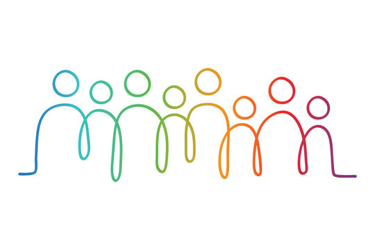 Hand drawn inclusion and diversity colorful gradations vector