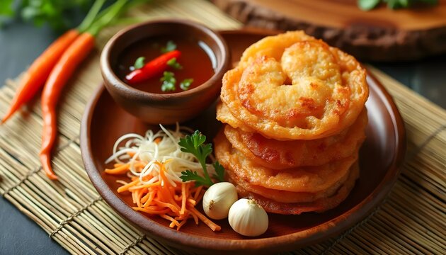 Ukoy with Chili Vinegar &ndash; Shrimp and Vegetable Fritters (Filipino Cuisine)