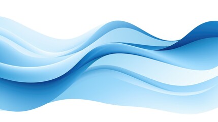Fototapeta premium Abstract blue wavy background with white space.