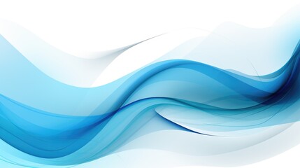 Abstract blue wave design on white background.