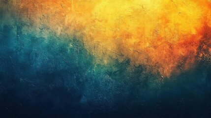 Fototapeta premium Vibrant abstract texture featuring a blend of orange, blue, and yellow hues, perfect for backgrounds and artistic projects.