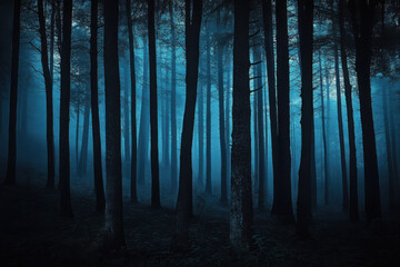 Obraz premium Dark foggy forest